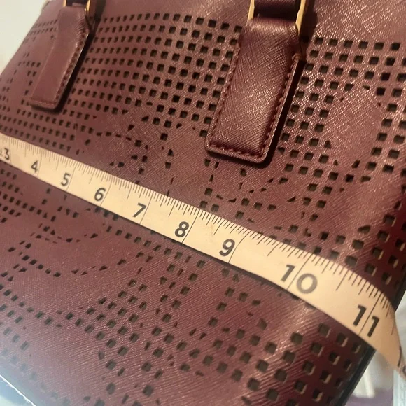 Kate Spade Maroon Cameron Street Lucie Perforated Tote Bag - Picture 8 of 11